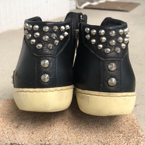 Leather Crown Studded Sneakers - Picture 10 of 11